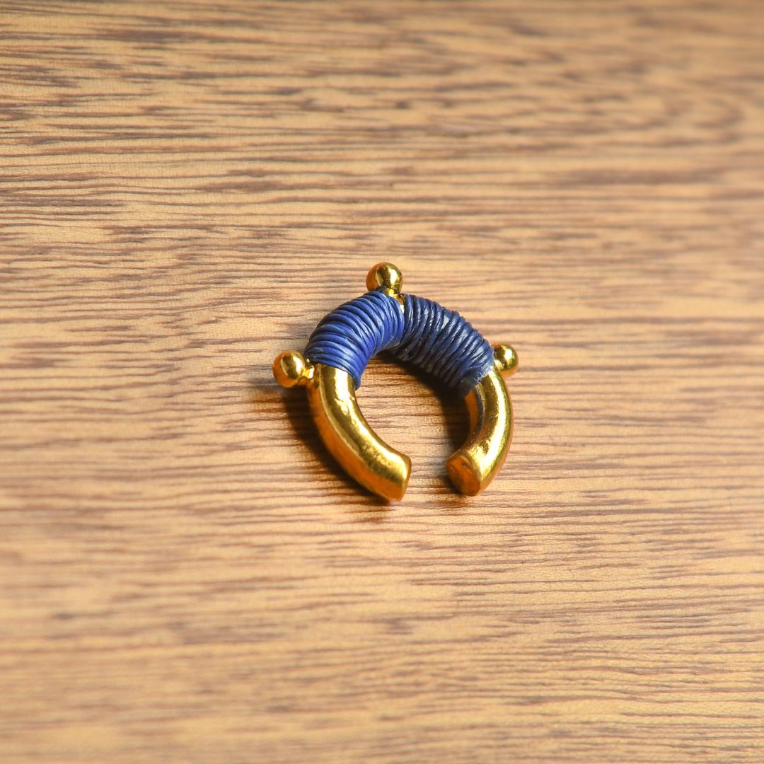 Ear cuff bleu ciel et marine éthique Solnaré