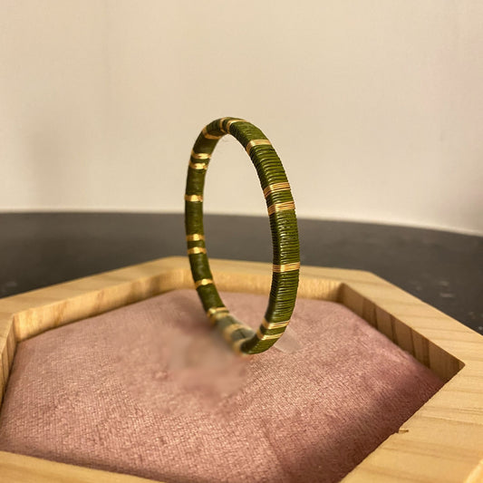 Bracelet Artisanal Slim Vert Forêt