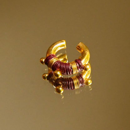 Ear cuff bordeaux or éthique Solnaré