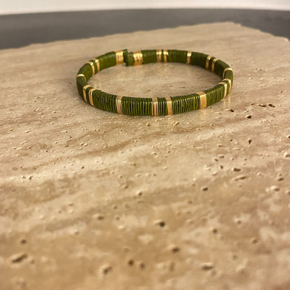 Handmade Slim Forest Green Bracelet