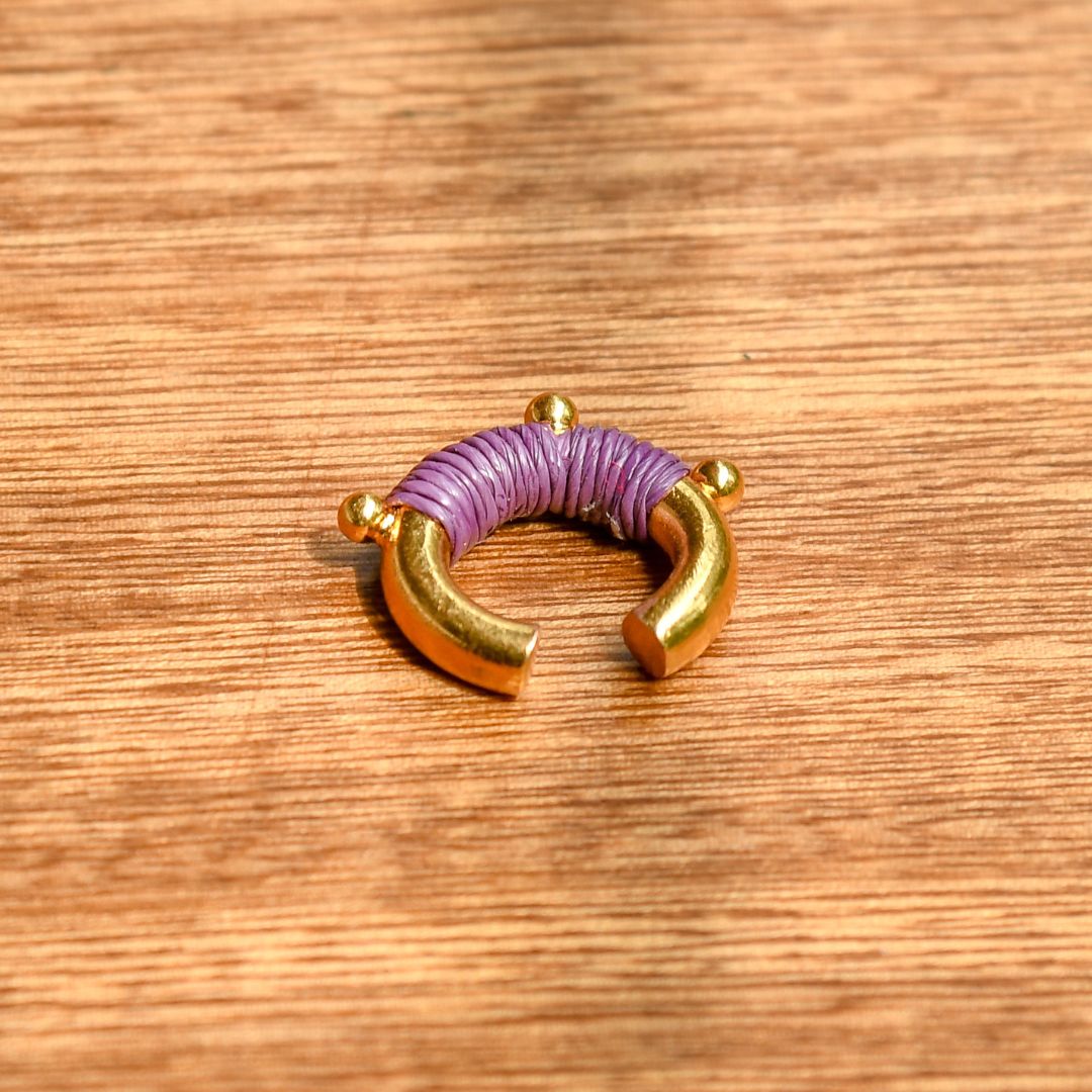 Ear cuff lilas pastel éthique Solnaré