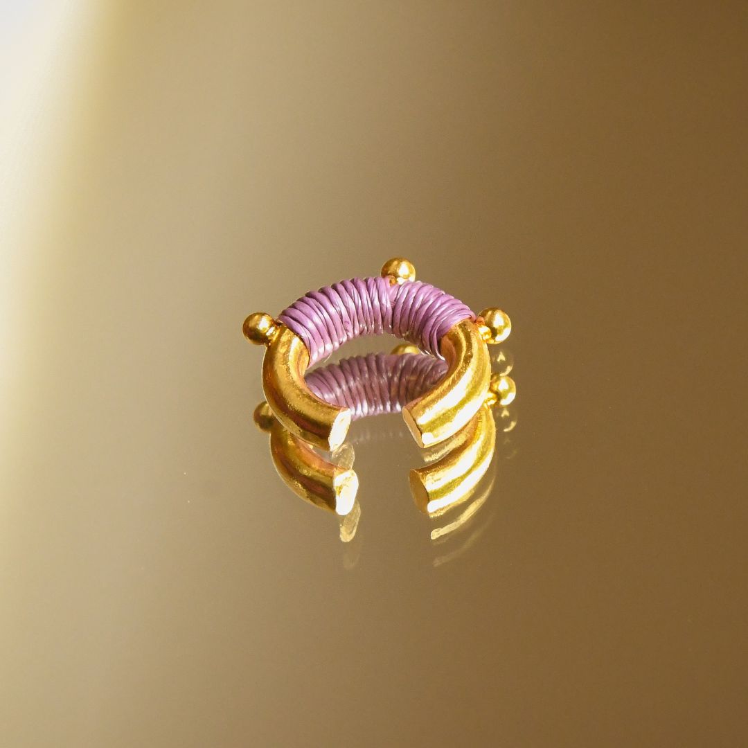 Ear cuff lilas pastel éthique Solnaré