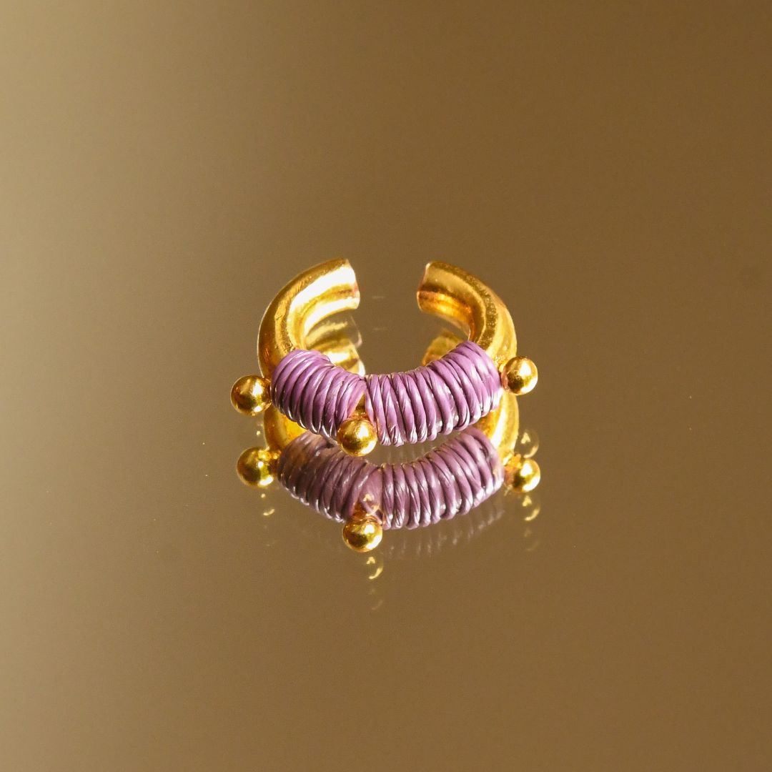 Ear cuff lilas pastel éthique Solnaré