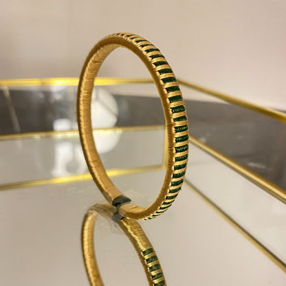 Bracelet Artisanal Slim Pluie Vert Forêt