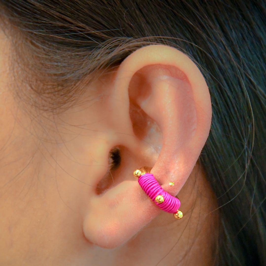 Ear cuff fuchsia vif éthique Solnaré