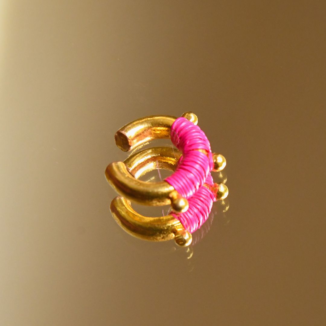 Ear cuff fuchsia vif éthique Solnaré