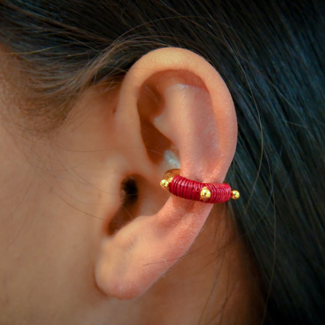 Ear cuff rouge passion éthique Solnaré