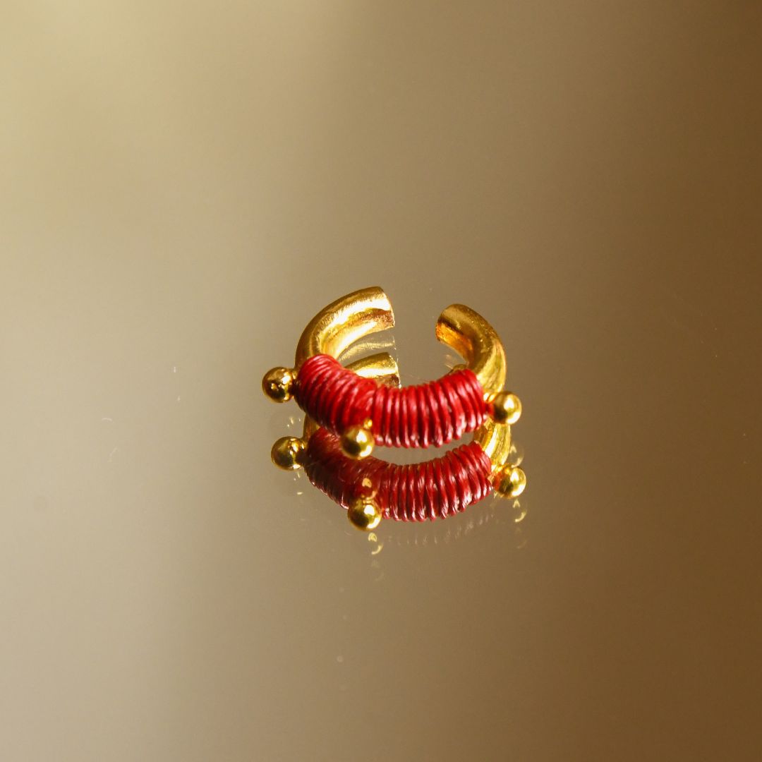 Ear cuff rouge passion éthique Solnaré
