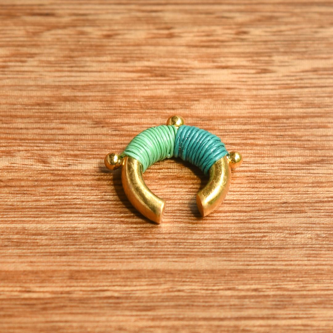 Ear cuff vert émeraude vert d'eau éthique Solnaré