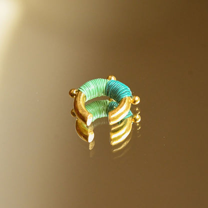 Ear cuff vert émeraude vert d'eau éthique Solnaré