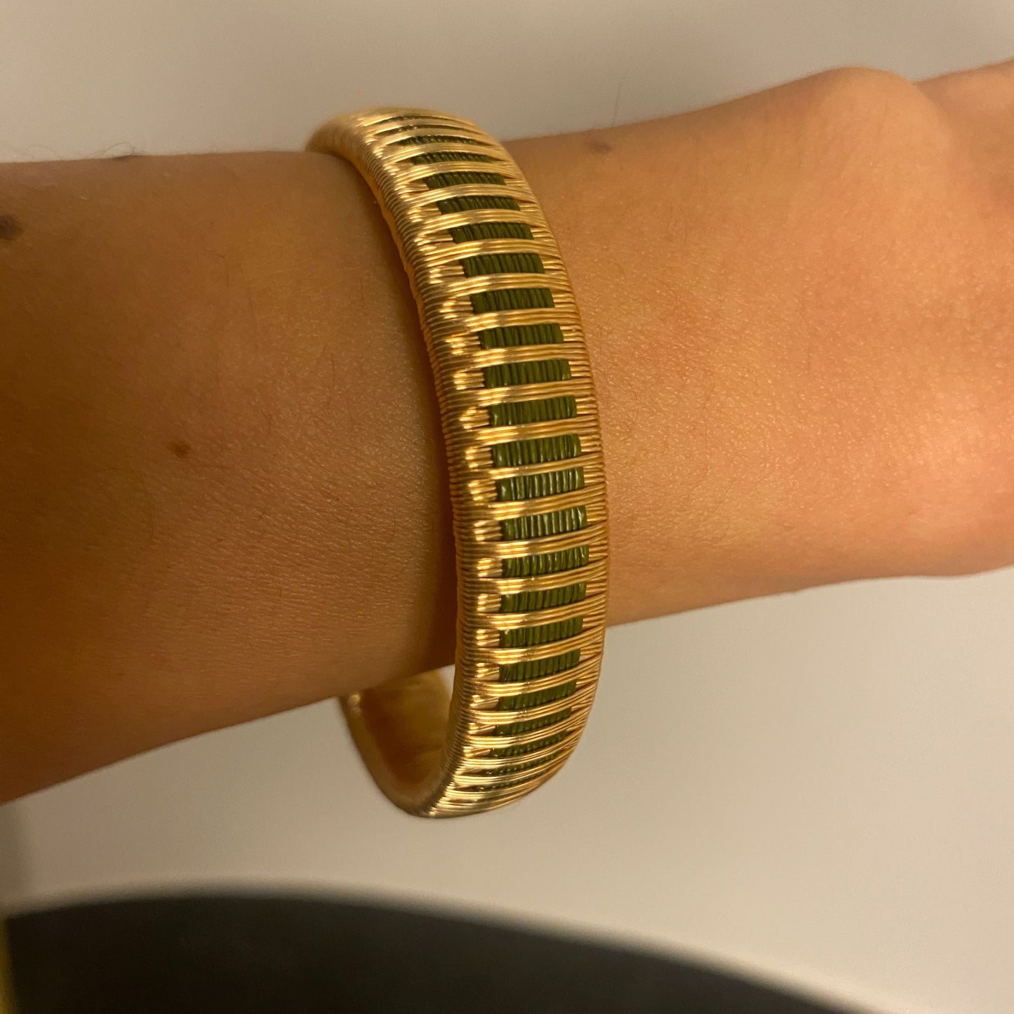 Bracelet Artisanal Pluie-Vert Forêt