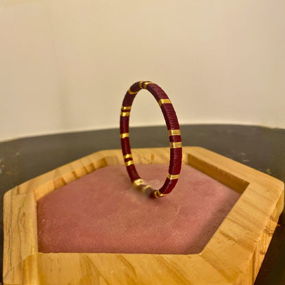 Handcrafted Slim Burgundy Bracelet