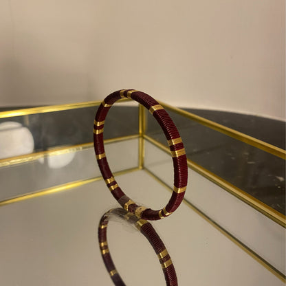 Handcrafted Slim Burgundy Bracelet