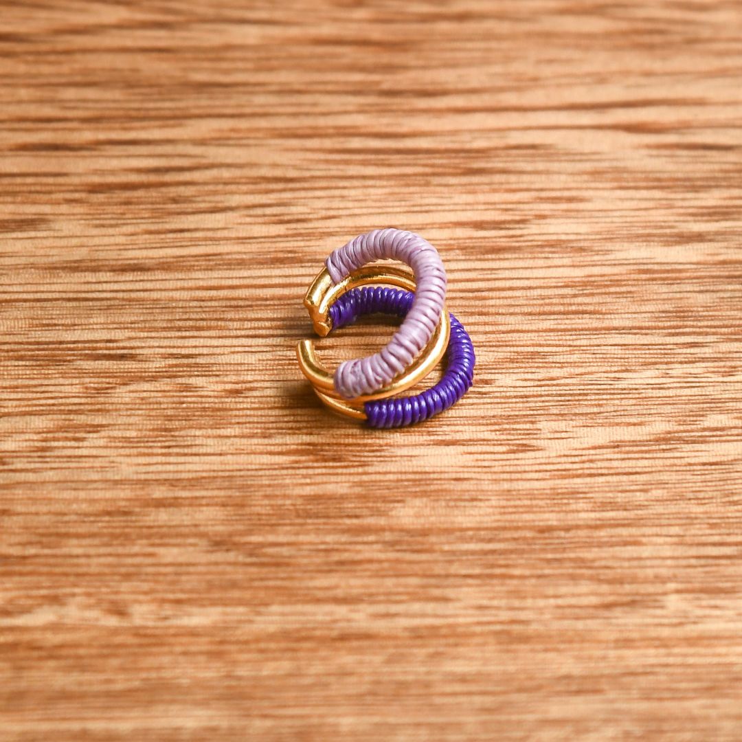 Ear cuff lilas discret éthique Solnaré