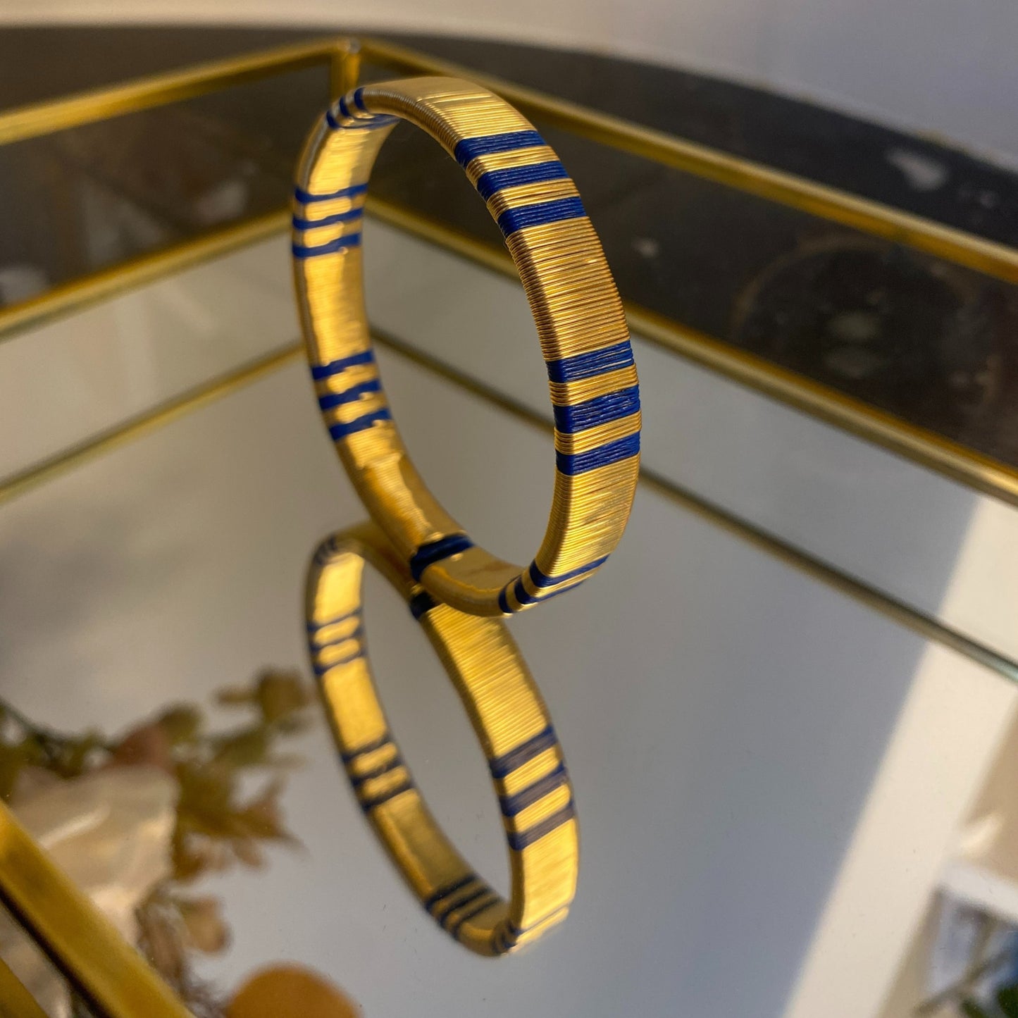 Handcrafted Blue Lines Bracelet