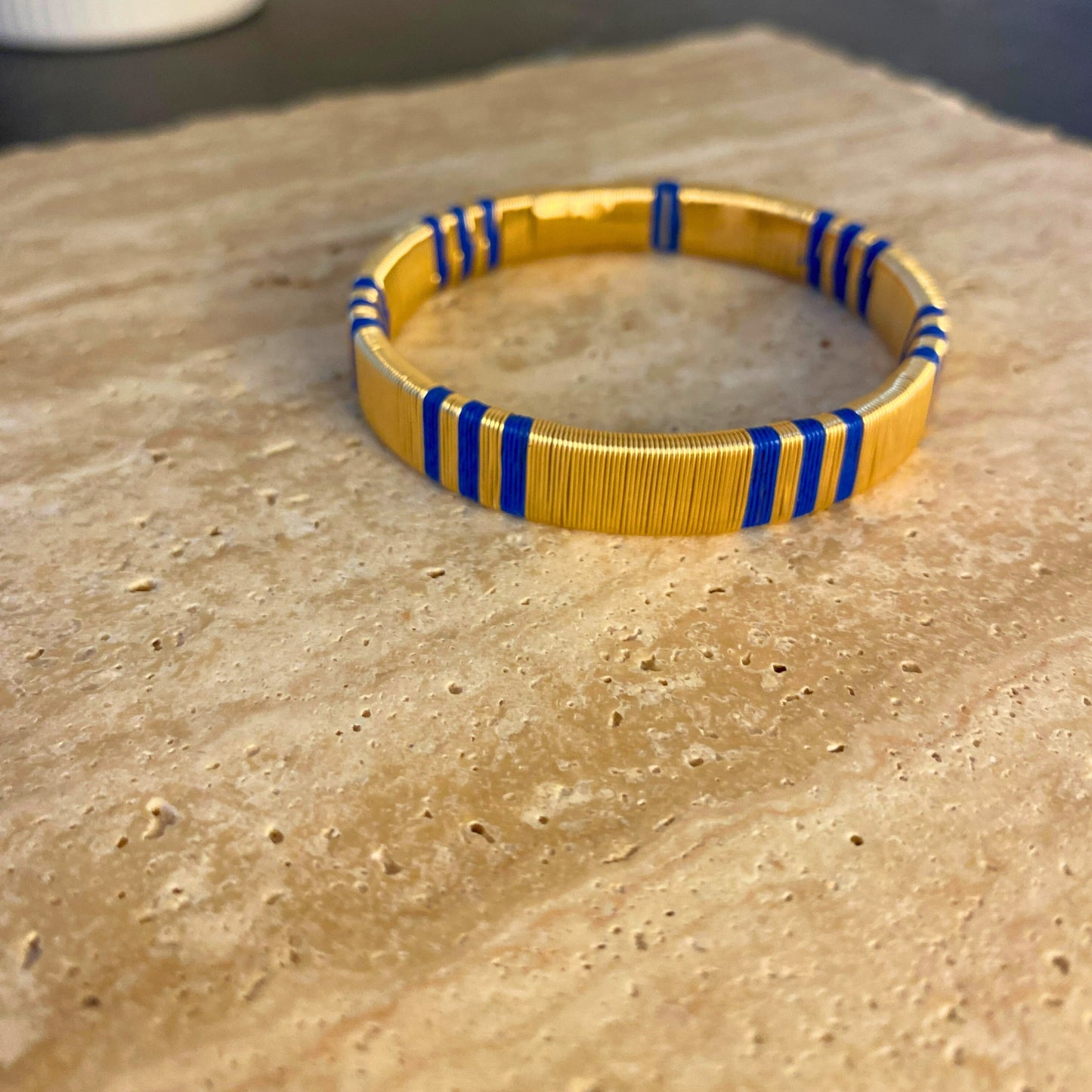 Handcrafted Blue Lines Bracelet