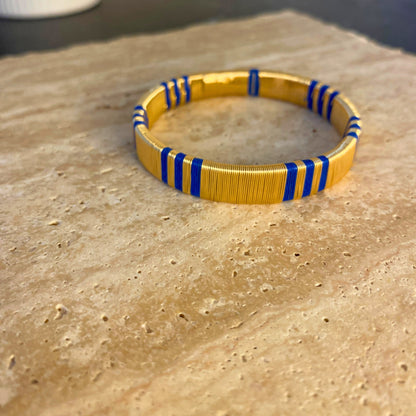 Handcrafted Blue Lines Bracelet