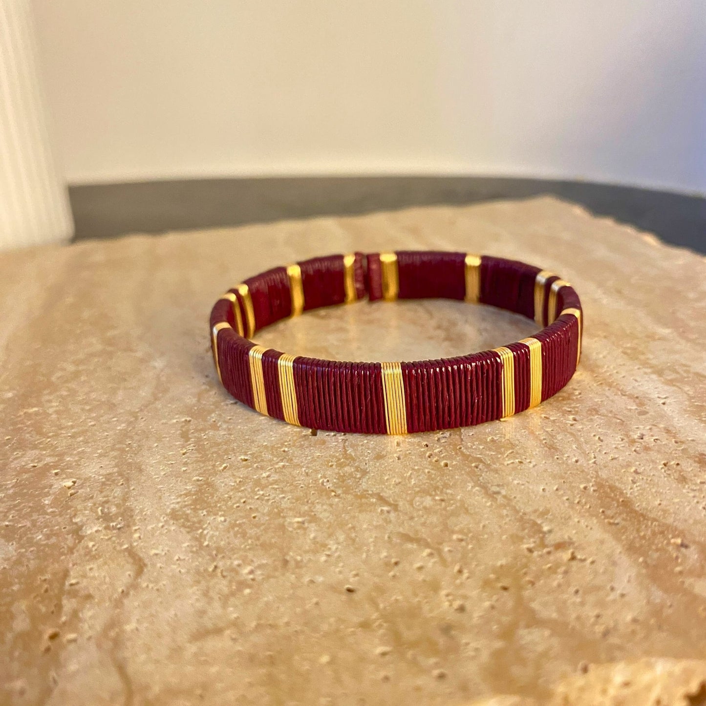 Handmade Bordeaux Bracelet