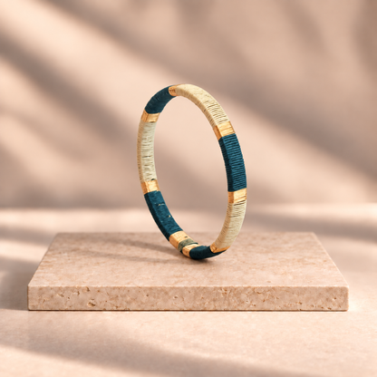 Bracelet Artisanal Vert & Blanc