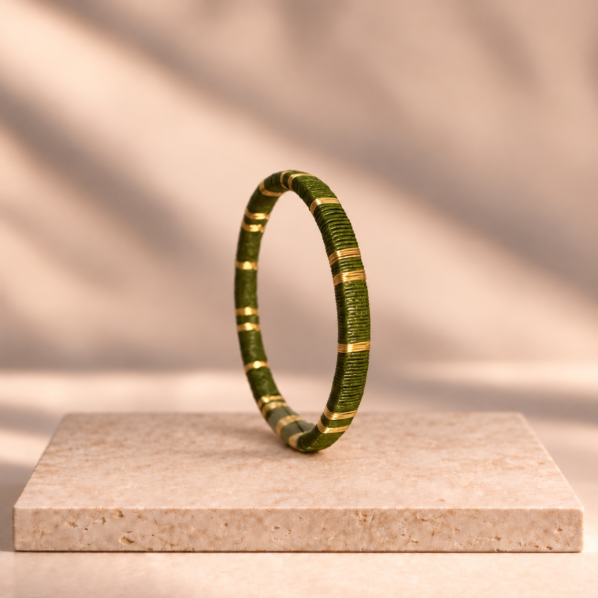 Bracelet Artisanal Slim Vert Forêt