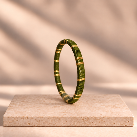 Bracelet Artisanal Slim Vert Forêt