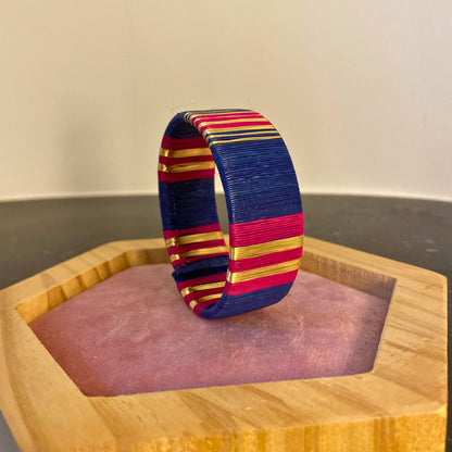 Manchette Artisanal Blue - Pink Fluo