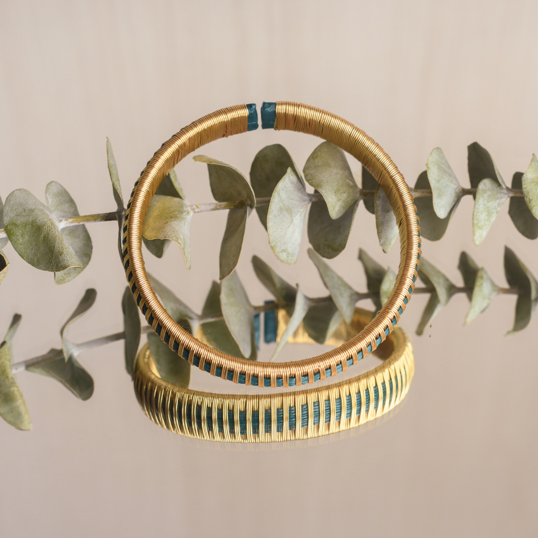 Bracelet vert émeraude tissé éthique Solnaré