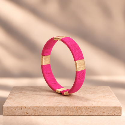 Bracelet Artisanal Fuchsia Gold