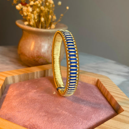 Bracelet bleu océan tissé éthique Solnaré