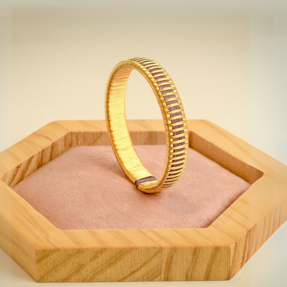 Bracelet lilas tissé éthique Solnaré