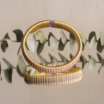 Bracelet lilas tissé éthique Solnaré