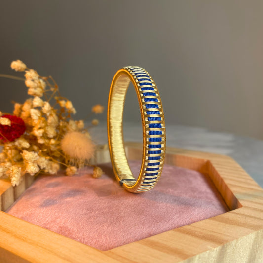 Bracelet bleu océan tissé éthique Solnaré