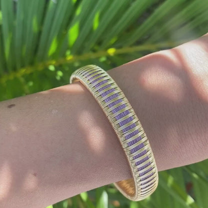 Bracelet lilas tissé éthique Solnaré