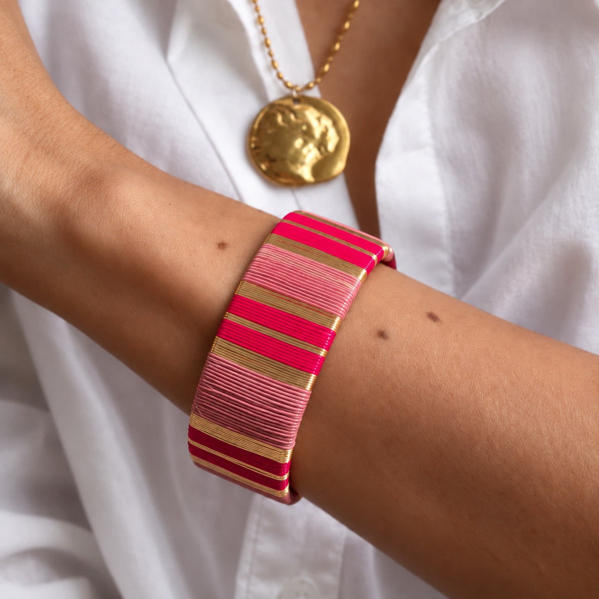 Manchette Artisanal Rose