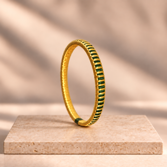 Bracelet Artisanal Slim Pluie Vert Forêt